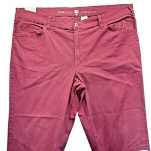 Oak Hill 44x32 Pants Straight Fit Stretch Moisture Wicking Red Maroon Mens NWT